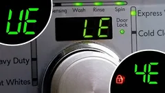 Washing machine flashes E: what to check first and how to reset